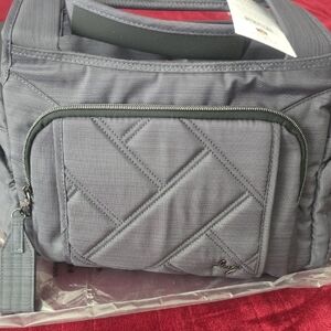 Lug Brushed Grey Quilted Crossbody Bag